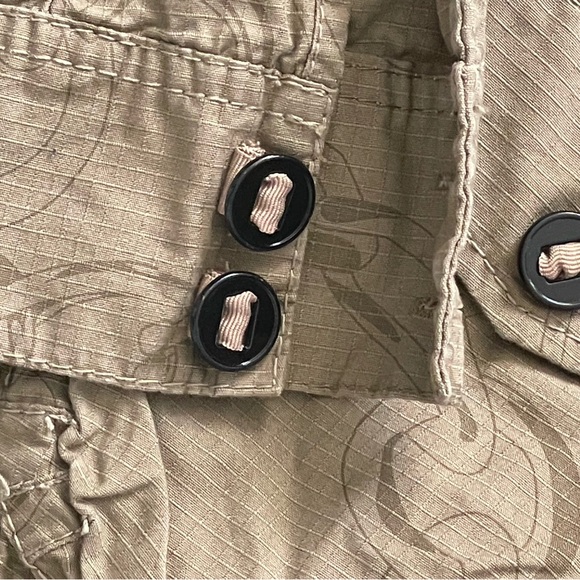 100% cotton rip stop Eckored military jacket with tonal chain print sz small NWT - Picture 10 of 12